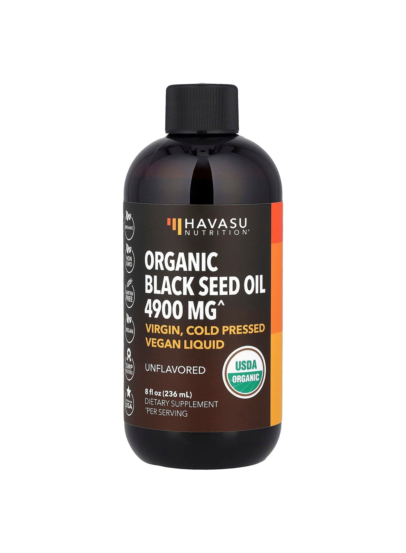 Organic Black Seed Oil, Unflavored, 8 fl oz (236 ml)
