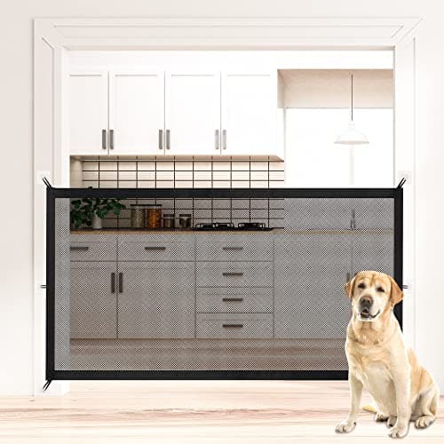 NWK Magic Dog Gate for Stairs Pet Gate for The House Providing a Safe Enclosure for Pets to Play and Rest 6 Hooks Design 30 X 70