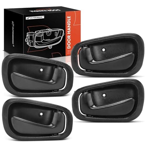 APremium Inside Interior Door Handles Compatible with Toyota Corolla Chevrolet Prizm 1998 1999 2000 2001 2002 Textured Black 4PC Set Front and Rear Driver and Passenger Side