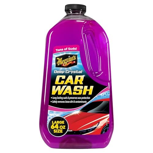 Meguiar's Deep Crystal Car Wash - Car Wash Shampoo that Cleans Paint, Enhances Gloss, and Preserves Wax Protection, pH Balanced Car Wash Soap with Excellent Foaming Action, 64 Oz