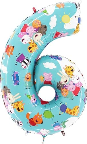 Toyland 66cm 26 Peppa Pig George Friends Number Foil Balloon Kids Party Balloons Number 16 Available