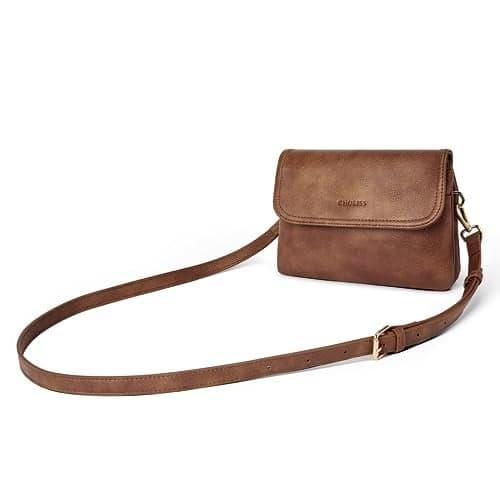 CHOLISS Small Crossbody Bags for Women, Vegan Leather Cell Phone Purse, Mini Travel Purse with Adjustable Strap