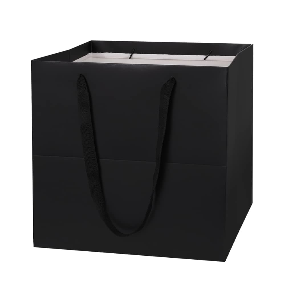 Yerpkefey 118 Large Gift BagSquare Reusable Gift Bags Large for Birthday Wedding Christmas Presents Doll Black