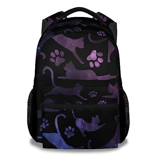 Cat Backpack for Girls Boys 16 Cat Theme Bookbag with Durable Adjustable Straps Lightweight School Bag with Large Capacity