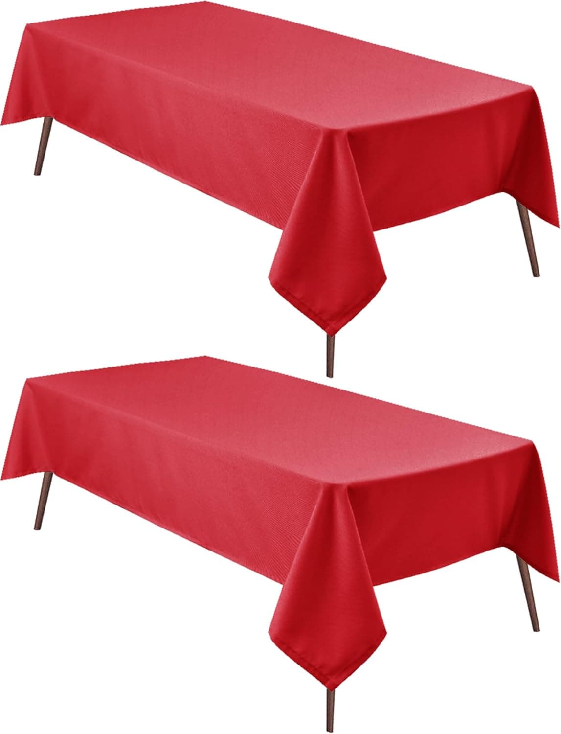 Hiasan 2 Pieces Red Tablecloth Square Wateproof and Spillproof Kitchen Christmas Washable Polyester Table Cloth for Dining Room 40 x 40 Inch