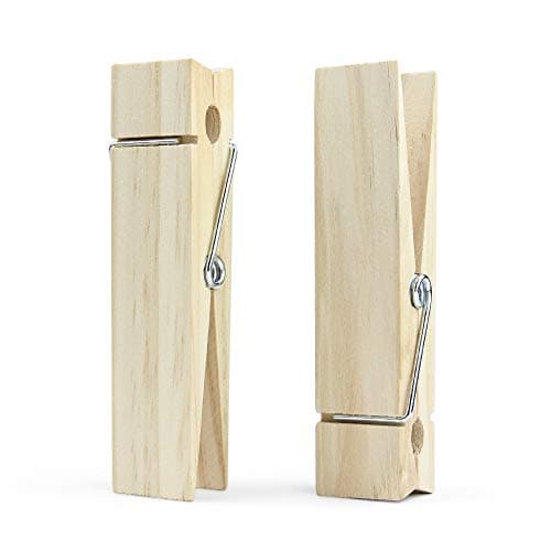 6 Inch Clothespins, Wood Clips for DIY Craft, Bathroom or Laundry Room Decoration, 2 pcs