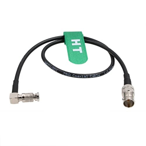 HangTon 6G SDI Video Cable HD Micro BNC to Female BNC for Blackmagic Video Assist 4K 5 Monitor Micro Studio Camera 4K G2 Right Angle High Density 15cm