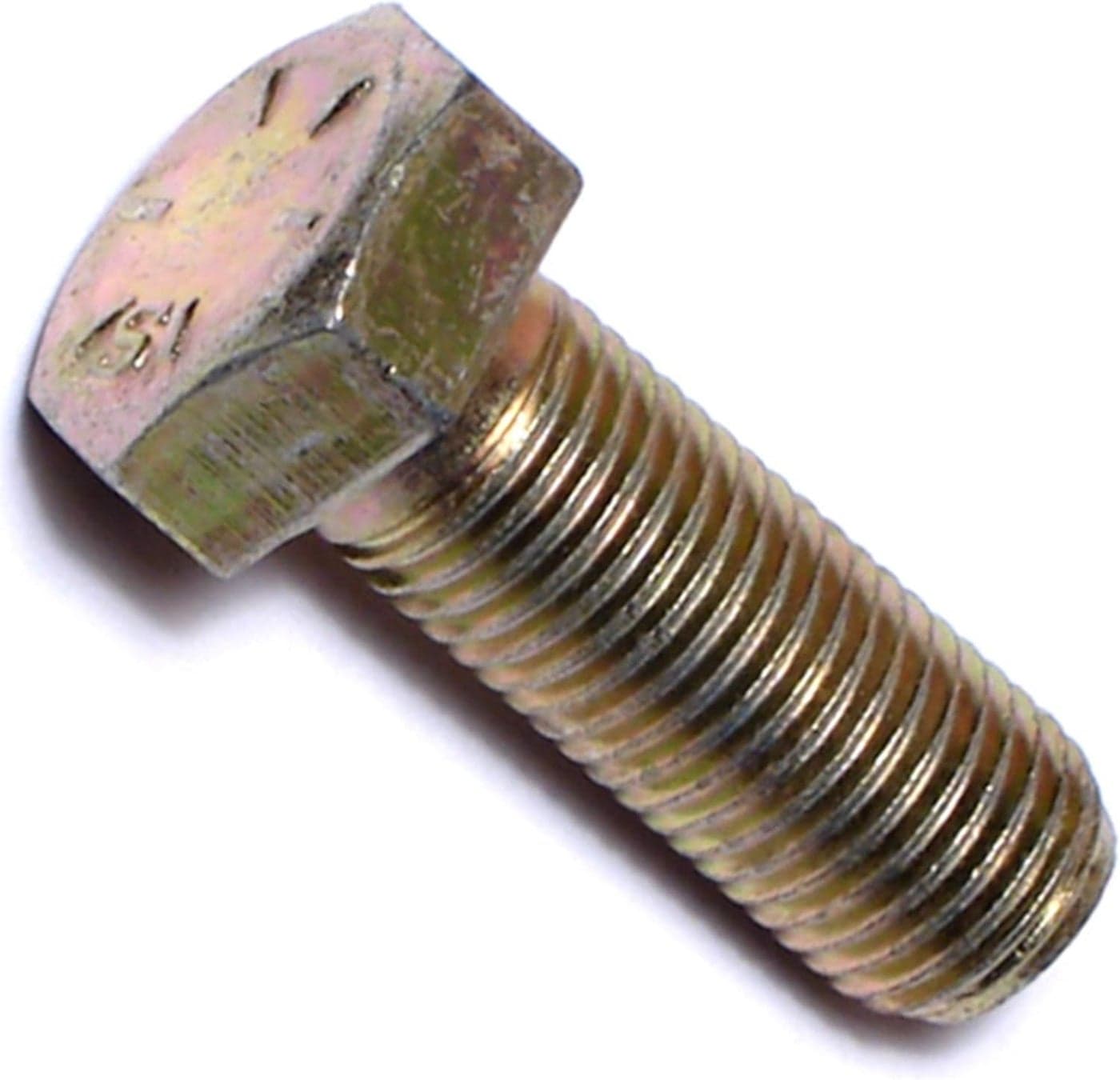Hard-to-Find Fastener Grade 8 Fine Hex Cap Screws, 3/8-24 x 1, 50 Pieces, Yellow Zinc