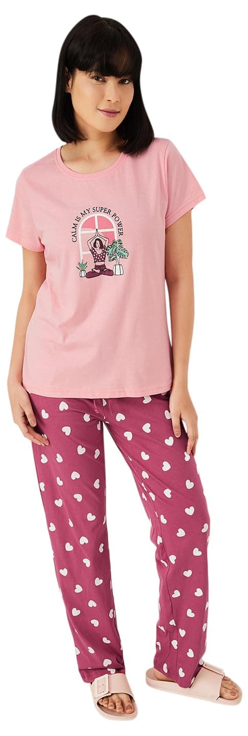 Max Women Printed PJ Set_Light Pink_XXL