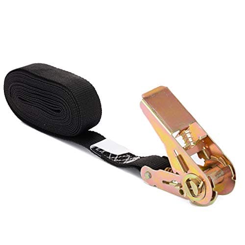 MOOCY Small Ratchet Strap,Heavy Duty Endless Ratchet Tie Down Straps,NO Hook Nylon Black Tie Down Straps for Motorcycles, Kayak