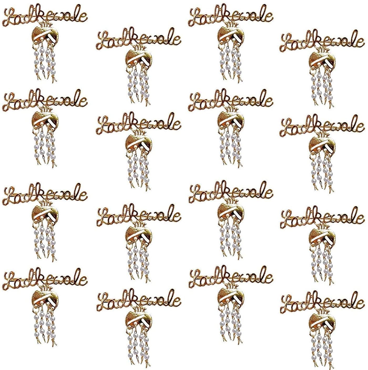 Sanvatsar Ladkewale/Ladkiwale/Betewale/Betiwale Gold Plated Brouch/Brooch/Brooches Pin Pack for Men & Women (30 Broches)