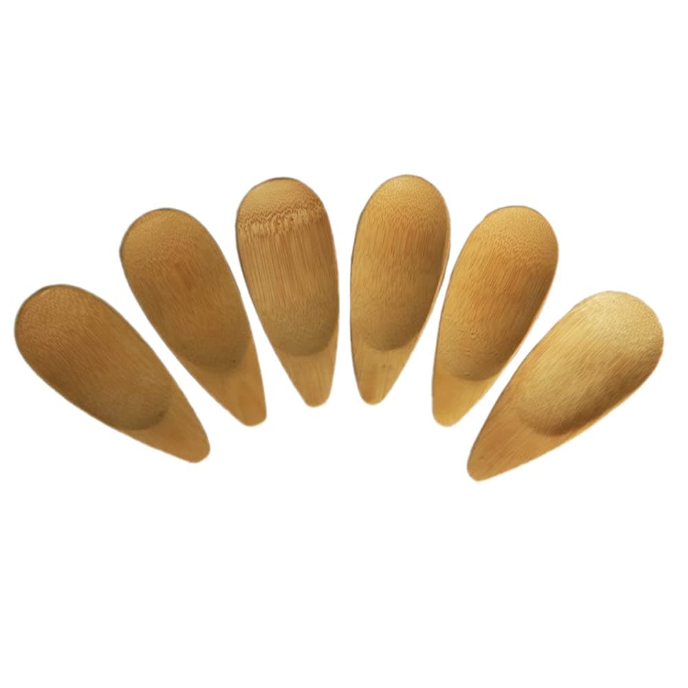 6 Pieces Bamboo Tea Spoon Bamboo Scoops Bath Salt Spoon Wooden Condiment Spoon for Loose Tea Candy Spices Coffee Beans 394 x 157 Inches Natural Color
