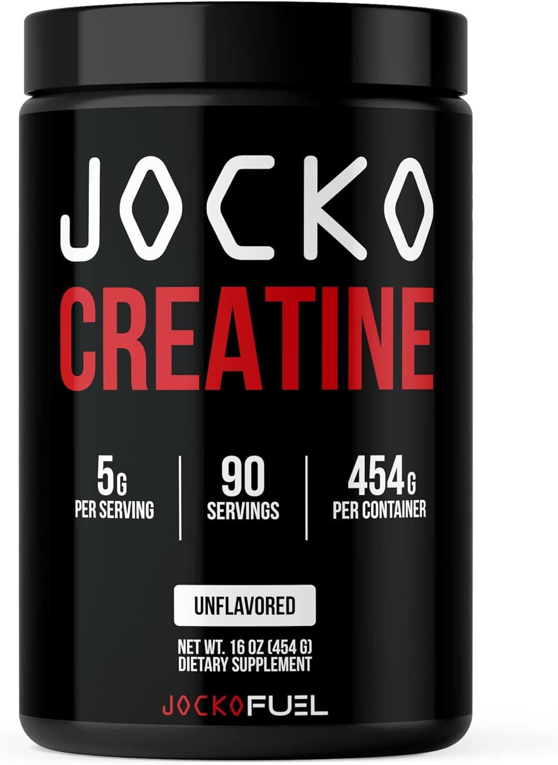 Jocko Fuel Creatine Monohydrate Powder Creatine for Men Women Supplement for Athletic Performance Muscle Health 90 Servings 16 oz Unflavored 16 OZ JAR