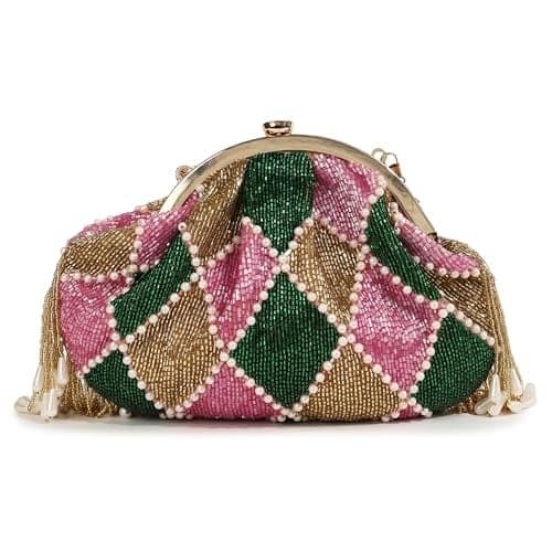 THE TAN CLAN Bliss Clutches for women Purses Handbags for ladies Bag for Women– Elegant Evening Handbag, Stylish Purse with Magnetic Closure, Perfect for Weddings, and Special Occasions