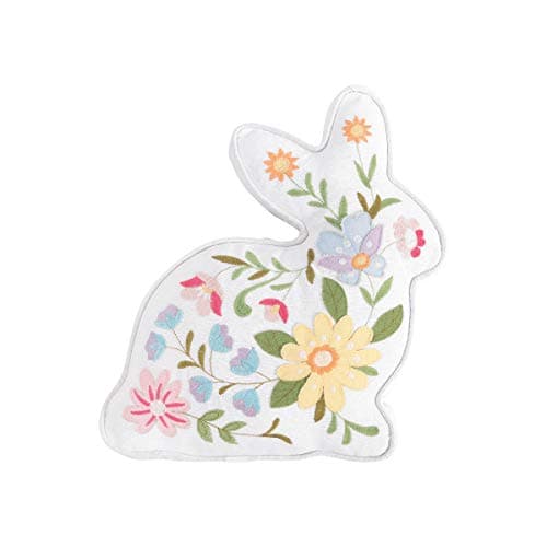 C&F Home Easter Bunny Rabbit Cotton Blend Shaped Accent Pillow 14" x 14" Spring Springtime Home Living Room Sofa Couch Chair Bed Bedroom Decor Decoration 14" x 14" Multicolored