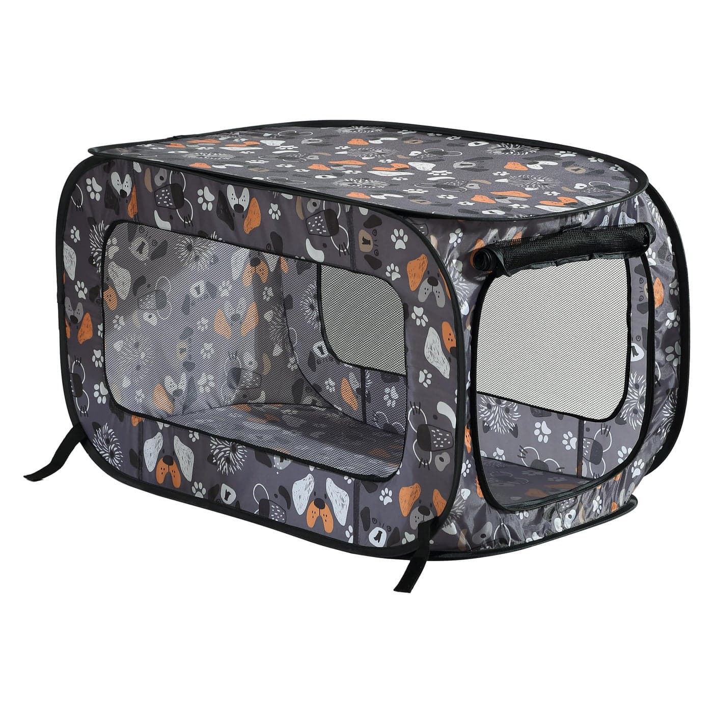 Beatrice Home Fashions Portable Collapsible Pop Up Kennel Travel Cat and Dog Crate 24 L x 166 W x 16 H Face of Love