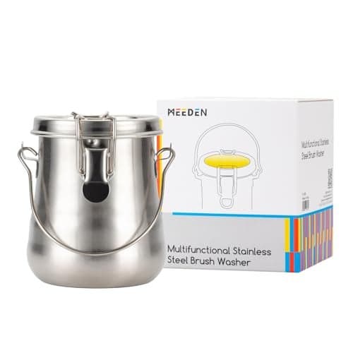 MEEDEN Portable Paint Brush Washer: Airtight Stainless Steel Artist Brush Cleaner for Oil & Acrylic Painting - Medium
