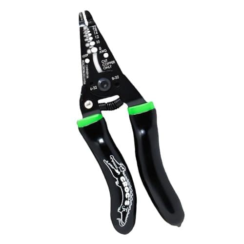 Rack-A-Tiers Croc's Jr. Needle Nose Wire Strippers, Wire Crimper & Stripper, Wire Stripper Cutter, Ergonomic Glow-in-the-Dark Handles, Wire Insulation Stripper (47002)