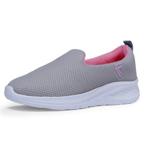 FORVELA Soft Memory Foam Shoes for Women Walking, Jogging, Gym Training, Casual, Sports, Running, Comfortable and Lightweight EVA Anti-Skid Sole Athletics Sneaker for Ladies and Girls (GREY, UK Footwear Size System, Adult, Women, Numeric, Medium, 7)