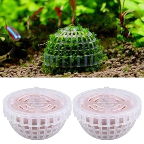 VAYINATO® 2 Pcs Plastic Hemisphere Moss Ball Aquarium Decor, The Perfect Decoration for an Aquarium Fish Tank by Petzlifeworld
