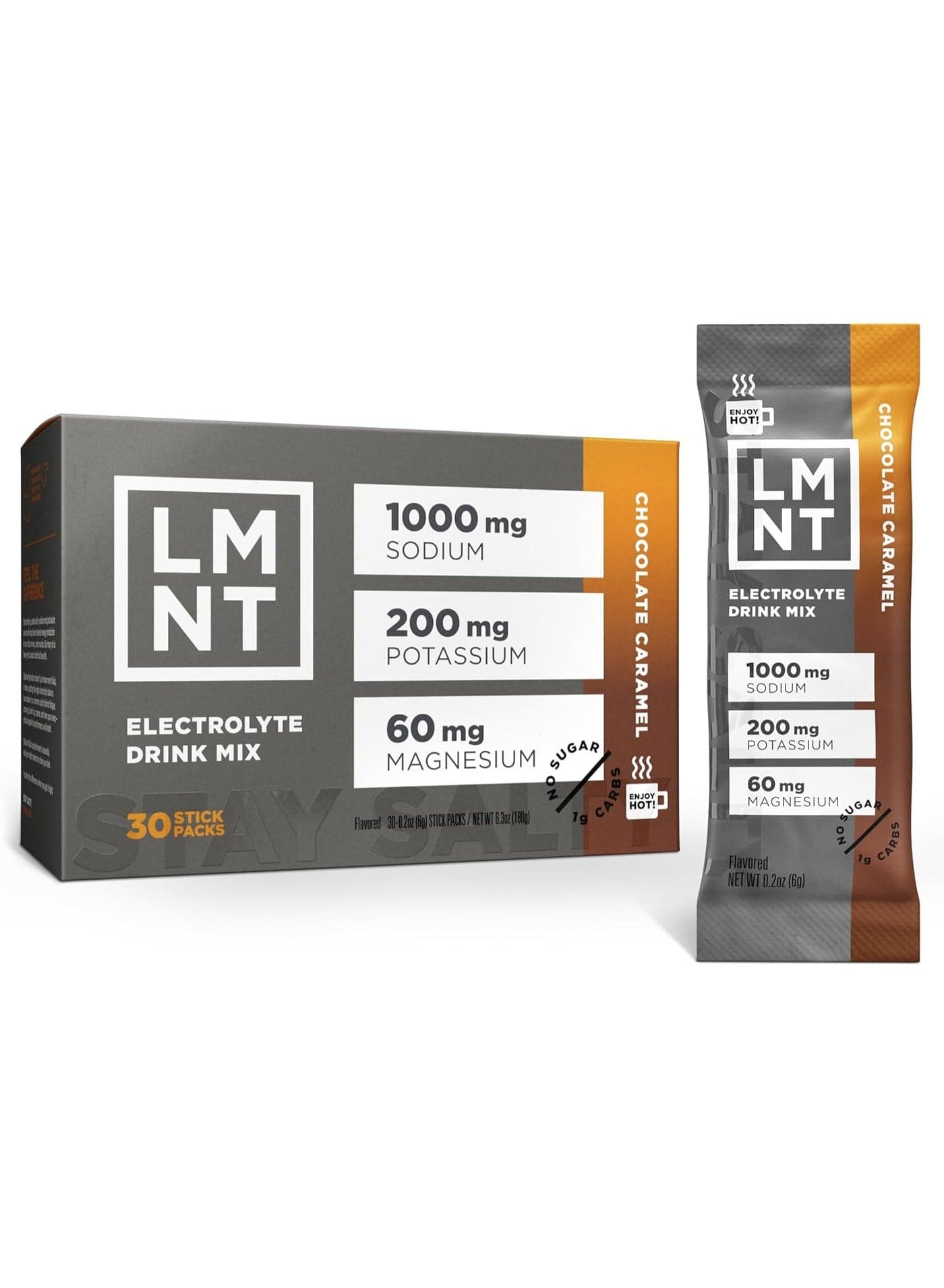 LMNT - Chocolate Caramel Salt Electrolytes | No Sugar or Artificial Ingredients | Keto & Paleo Friendly | 30 Sticks - Hot Chocolate and Coffee Mixer