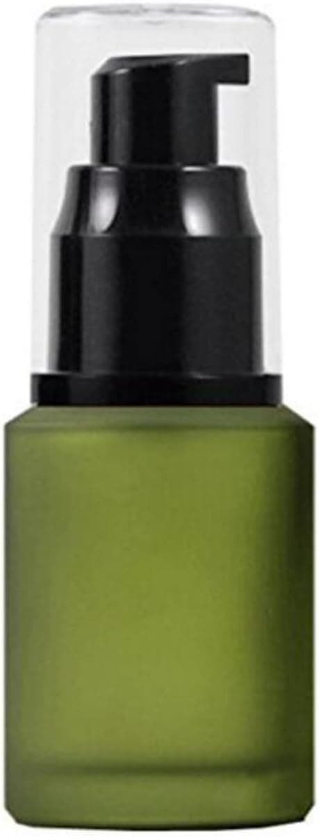 1PC 60ML / 2 Ounce Empty Upscale Glass Refillable Lotion Pump Bottle for Cosmetic Make Up Cream Liquid Gels Serums Separate Dispenser Container (Green)