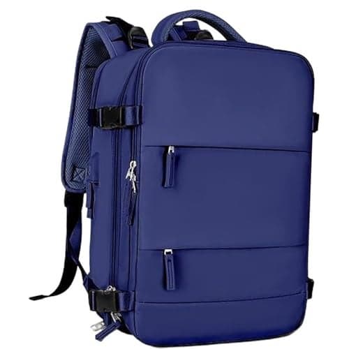 LIGHTNIING HAMMERZ Multi Funcational Travel Backpack | Laptop Backpack Bag | Backpack for Men and Women | Water Resistent Polyester I Expandable, 2 Compartment for Laptop I Strolley Strap (Navy Blue)