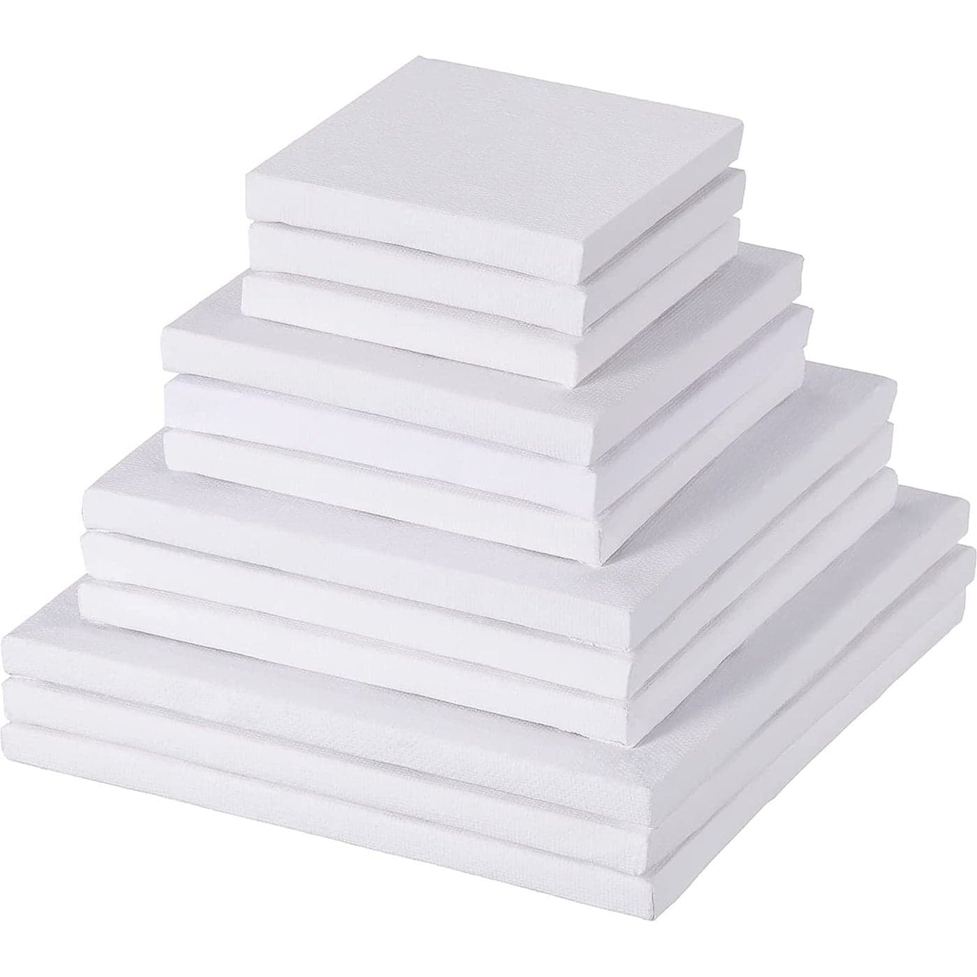Hestya Assorted Mini Stretched Canvas 12 Pcs Small Square Paint Canvas for Christmas Craft 3456 Inches