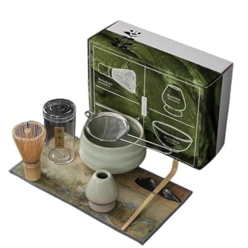 PARAFUL Matcha Tea Set, Matcha Bowl and Whisk set, Matcha Starter Kit, Matcha Ceremony Kit Japanese Tea Ceremony Set for Matcha Making