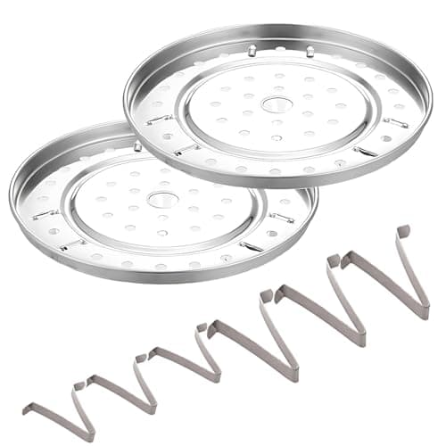 Turbokey 2 Pack 9-1/4" Pressure Cooker Canner Rack Stainless Steel Food Steamer Rack Cross Wire with 3 Short and 3 Tall Detachable Legs for Steamer Pot for Water Bath Canning (9.25"/235mm)