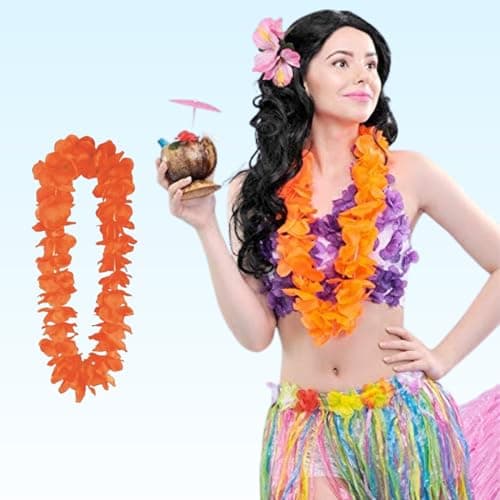 Wanna Party Neon Lei Garland (Orange)