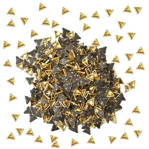 EmbroideryMaterial Raw Material Flat Glue On Kundan Stones Beads for Craft, Jewellery Making, Bangles Work, Maggam Work Material, Stones for Embroidery Work, Aari Work (Triangle Shape, 7MM, 500 Pieces)