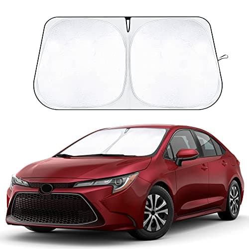 EcoNour Windshield Sunshade Compatible for Toyota Corolla 2019-2025 Car-240T Polyester Material Car Sun Visor-Reflector Blocks UV Rays-Foldable Sunshade Interior Protection-Toyota Corolla Accessories