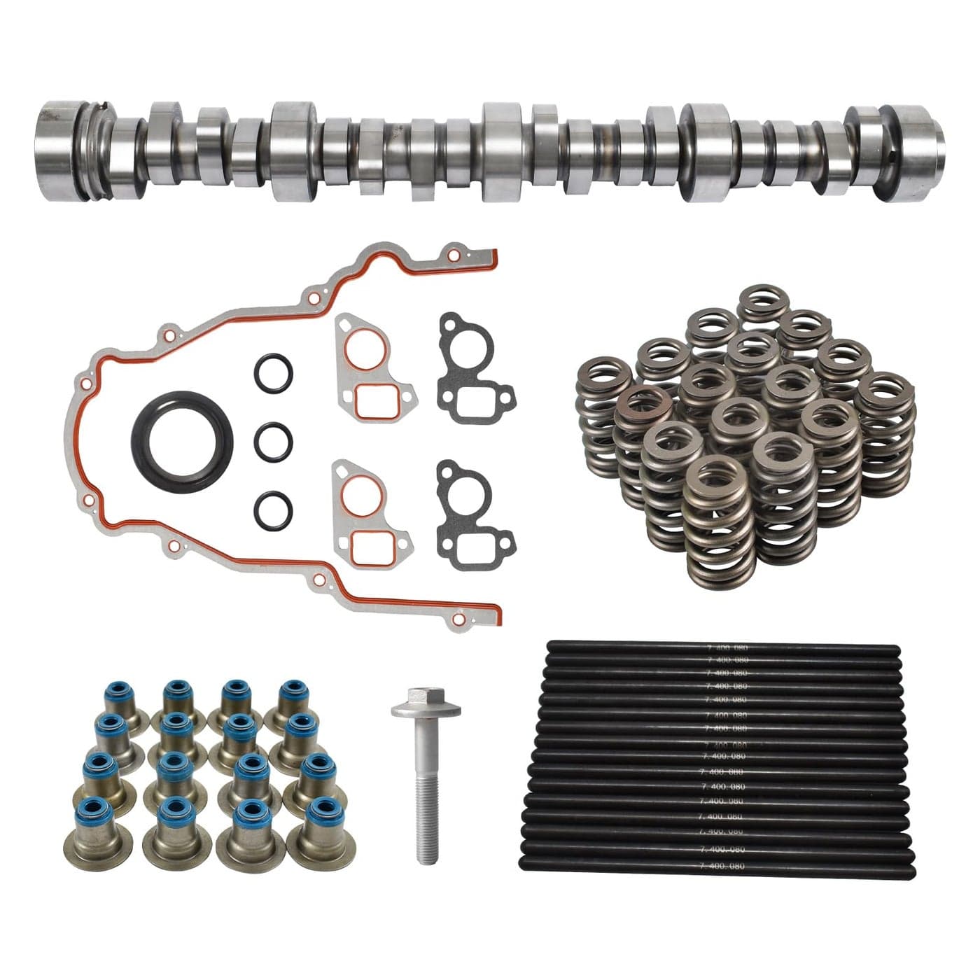 SUSUCAR Sloppy Stage 2 Camshaft Kit for LS LS1 LS2 LQ4 LQ9 48 53 57 60 62L E1840P Camshaft Springs Seals Pushrods Gaskets