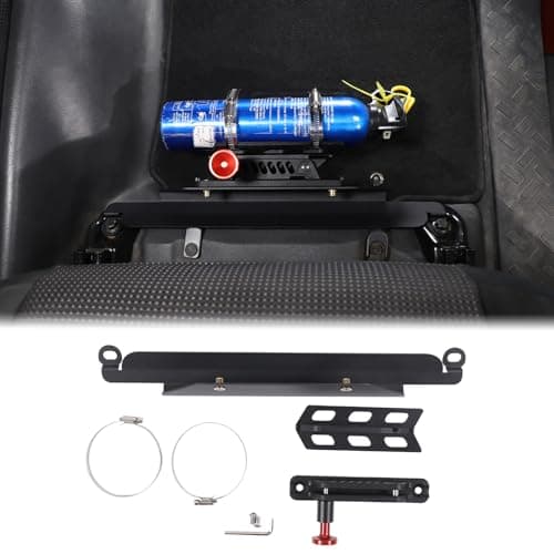 Car Passenger Under Seat Quick Release Roll Bar Fire Extinguisher Mount Bracket Compatible with Toyota FJ Cruiser 20072021 Adjustable 2 Clamps Fire Extinguisher Bottle Tie Bracket Billet Accessories