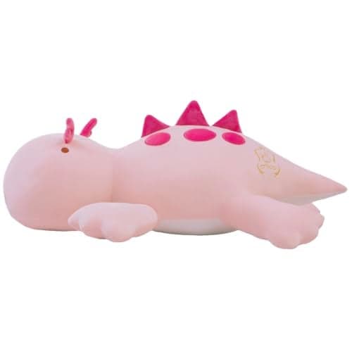 Crillop 4LB Cute Weighted Stuffed Animals Plush 24 inch Soft Weighted Dinosaur Plush Toy Pillow for Adults and Children Pink Dinosaur