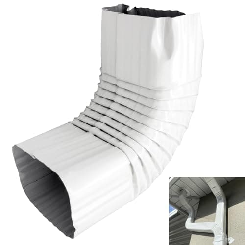 3x4 Downspout Gutter Elbow Style A 90 Degree Positive Elbow Connector Easy to Install for Home Roofing Drainage White