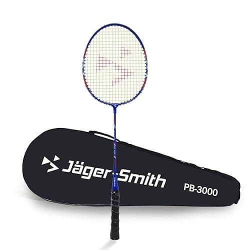 Jager-Smith PB 3000 Aluminium Badminton Racquet with Tempered Steel Shaft and Full Cover for Beginners and Intermediate Players (Made in India)