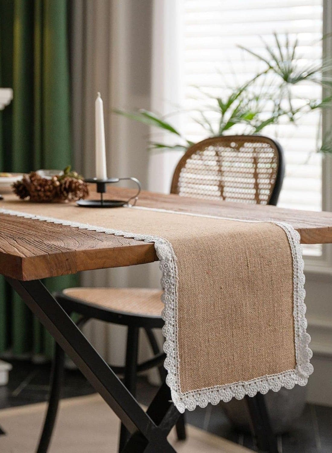 VecollaTable Runner for Dining Table, Table Runners 220x30cm for Holiday Party, Wedding, Dining Kitchen Living Room Home Decor