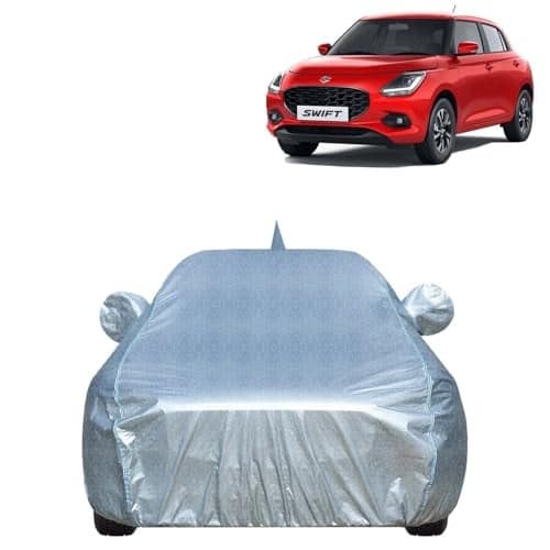 KINGSWAY SilverTech 100% Waterproof Car Cover Only with Maruti Suzuki Swift (Year 2024 Onwards - All Model) | Mirror and Antenna Pockets | Scratchproof | All Weather Car Body Cover