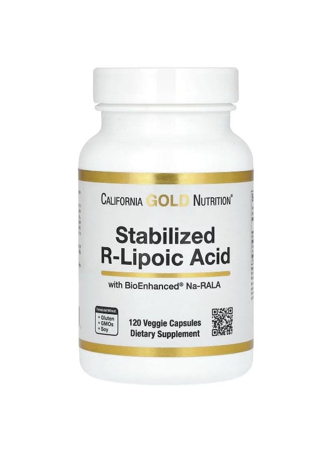 California Gold Nutrition, Stabilized R-Lipoic Acid with Bio-Enhanced® Na-RALA and Biotin, 120 Veggie Capsules