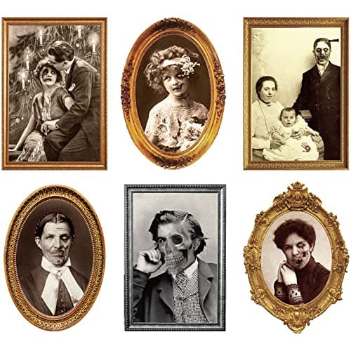 TaoBary 6 Pack Halloween Pictures 3D Changing Face Horror Portraits Scary Photo Haunted Frame Creepy Pictures Wall Decor for Home Castle Haunted House Halloween Party