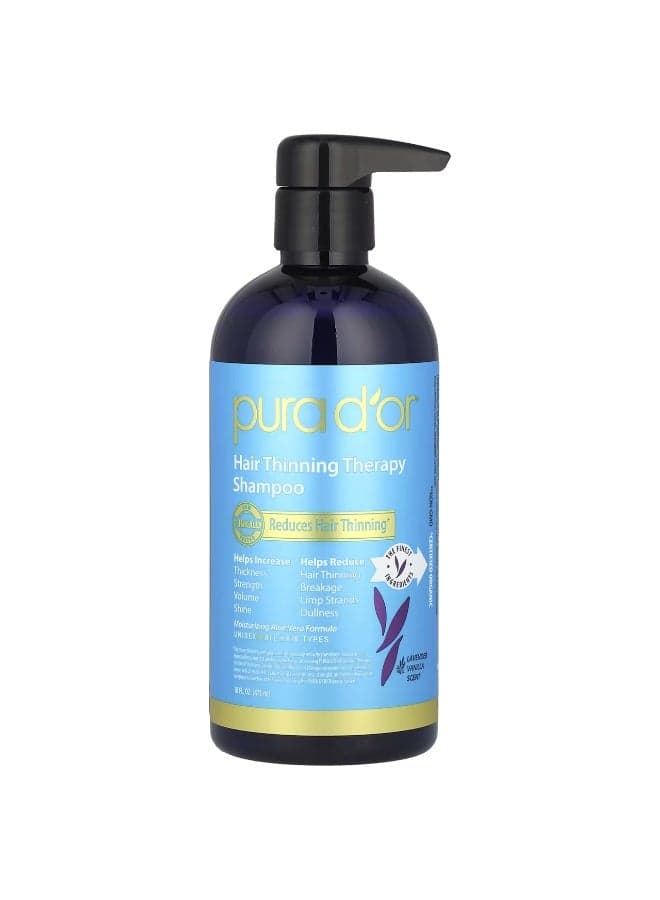 Pura D'or, Hair Thinning Therapy Shampoo, All Hair Types, Lavender Vanilla, 16 fl oz (473 ml)