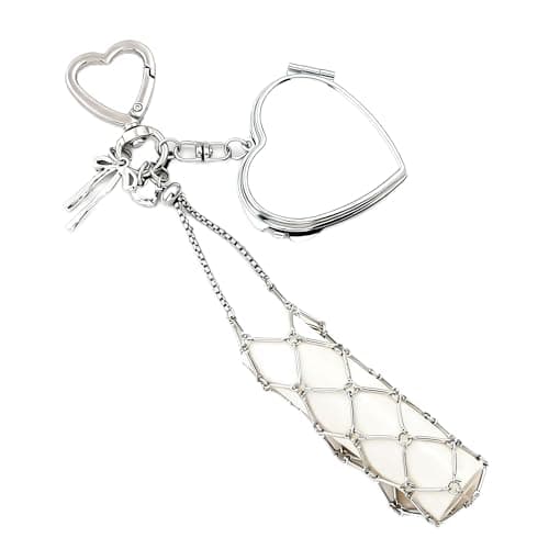 Disengor Y2K Chapstick Holder Keychain with Mirror Kawaii Lip Gloss Keychain Holder for Purse Bag Charm Accessories (HXBG00208-01)