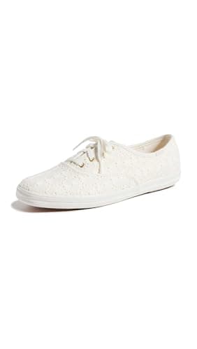 Keds Women's Champion Canvas Lace Up Sneaker, Crochet Cream, 7.5 Wide