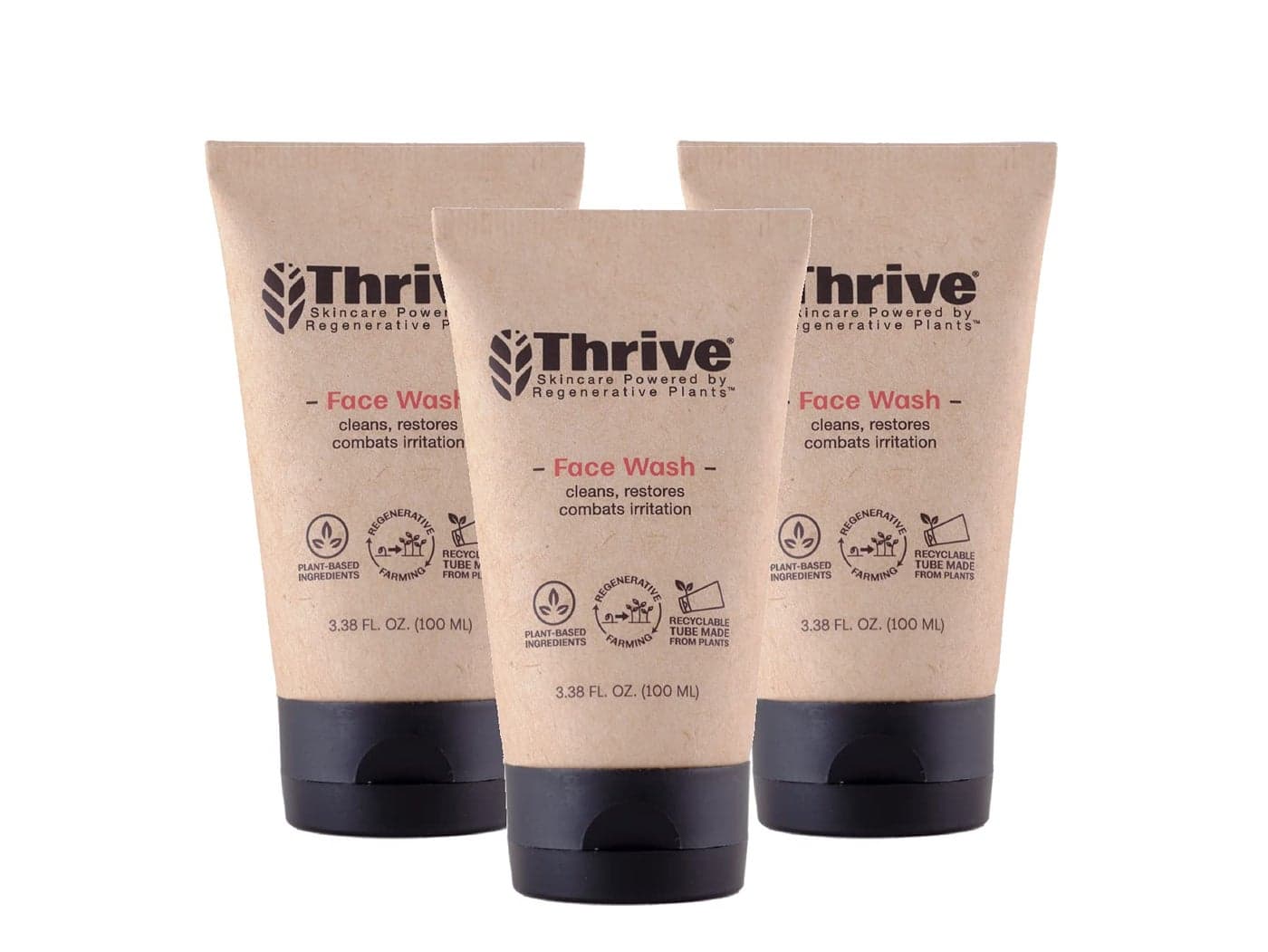 Thrive Natural Care Face Wash Gel for Men Women Daily Facial Cleanser with AntiOxidants Unique Natural Ingredients for Healthier Skin Care Vegan Pack of 3