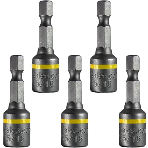 516Inch Magnetic Hex Head Driver Bit wQuick Change Shank Used for Installing Screws Nuts Bolts etc Commonly Used for Metal Roofing Screws 5 PACK