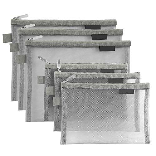 Topfinder Clear Cosmetic Bags Zip Makeup Mesh Bags Pencil Case Pouch Travel Toiletry Kit Set Storage Case 6A5A3 Grey
