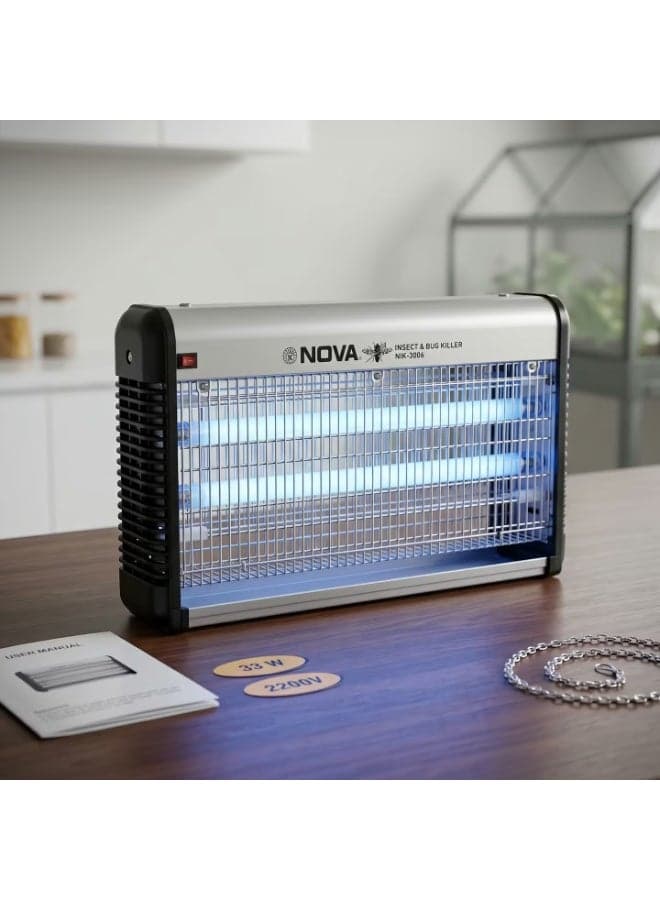 NOVA 33W Electric Bug Zapper NIK-3006 UV Insect Killer 2200V High Voltage Fly Mosquito Trap Indoor Safe Hygienic Pest Control Device for Home and Office