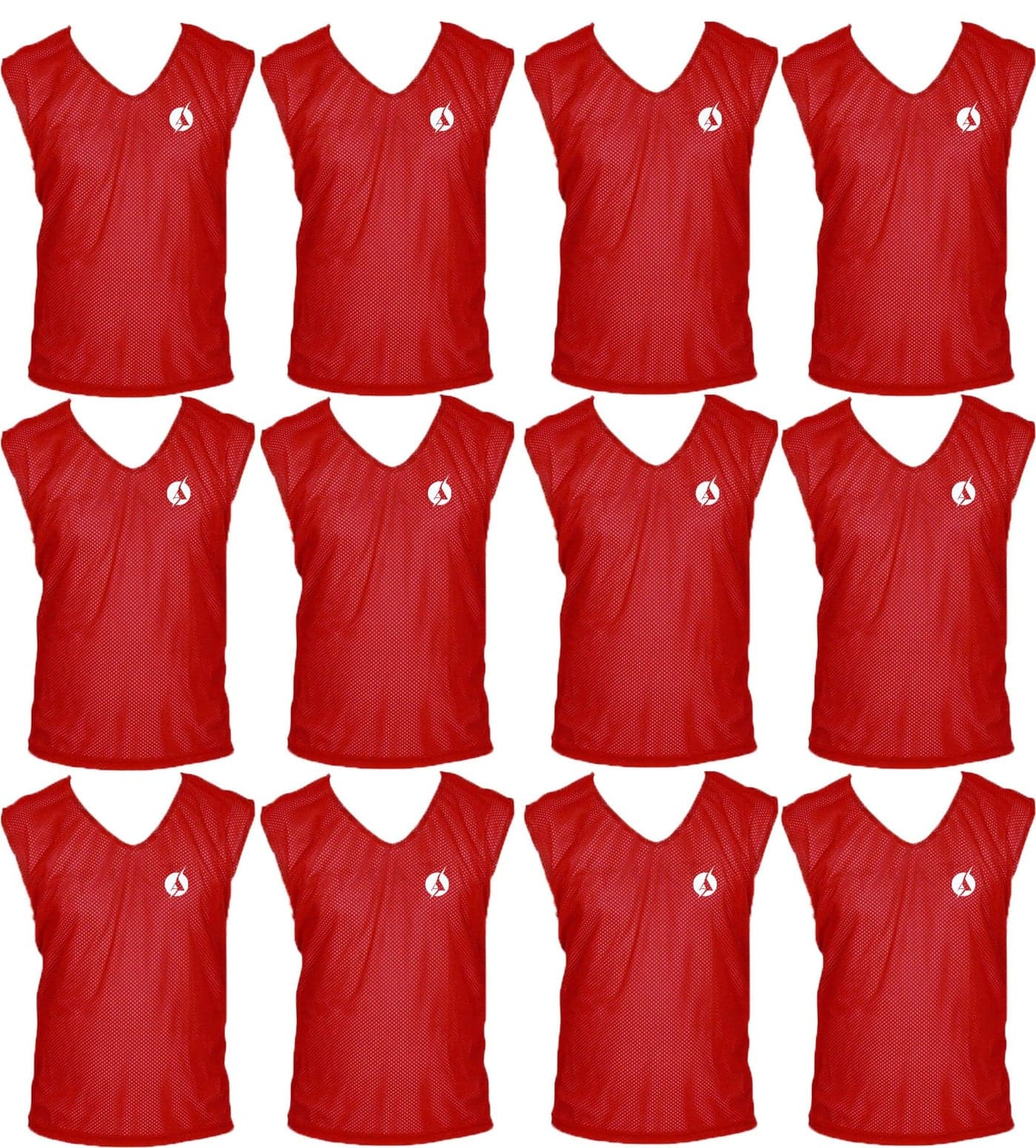 SAS Sports Training Bibs Scrimmage Vests Pennies for Soccer Set of 12 (Maroon, M)